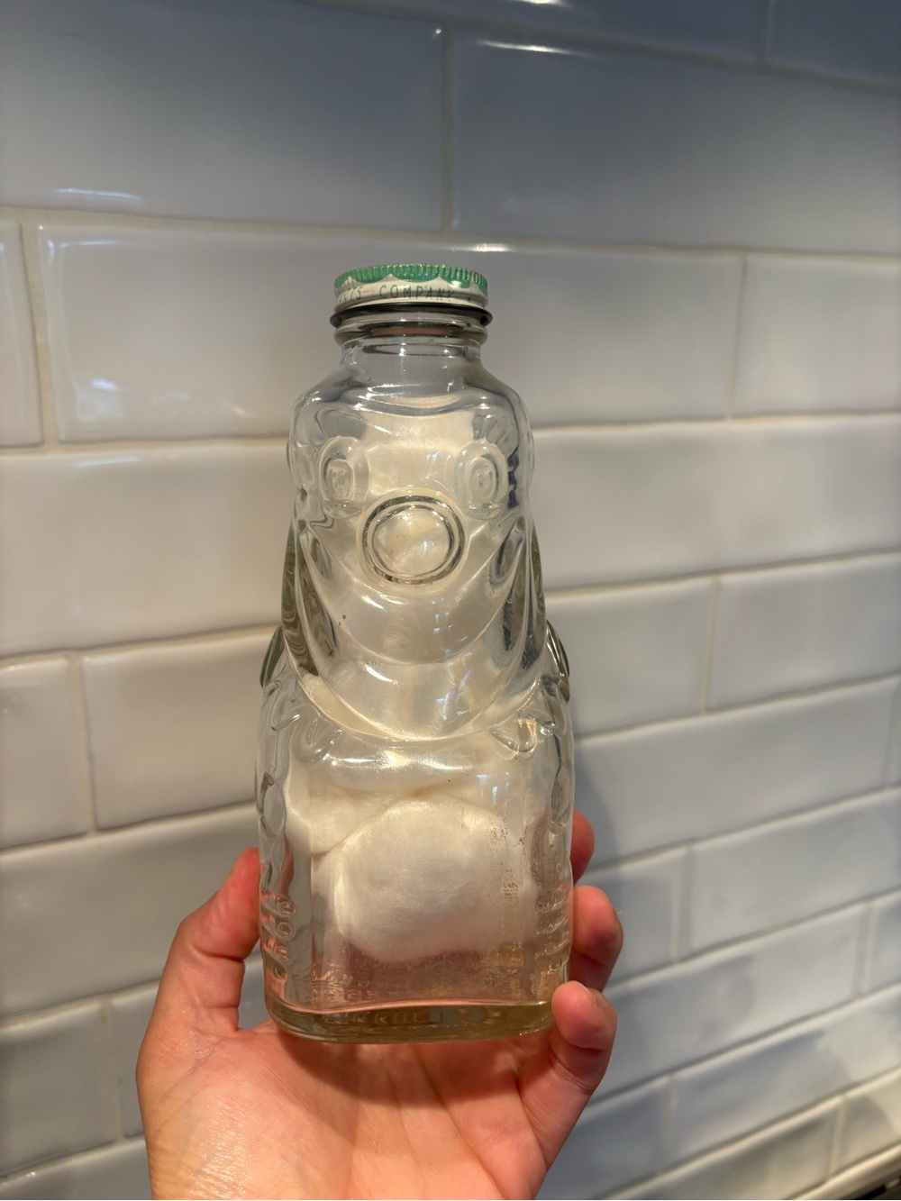 Vintage Grapette Family Beverage Syrup Clown Bottle With Slotted Coin Lid, 7.25”